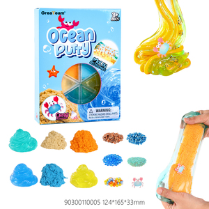 Custom logo Kids Diy Ocean Crystal Putty Sensory Play Gift <b>Slime</b> Moving Sand Homemade Toys with Beads Fish Accessories - Product Image 6