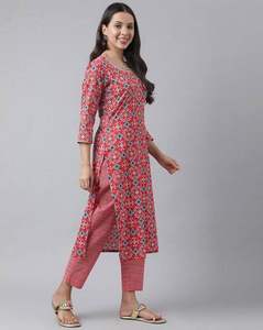 Algodón más vendido con estampado Mil con ropa de fiesta elástica Kurtis Pent para mujer disponible a precio asequible - Product Image 2