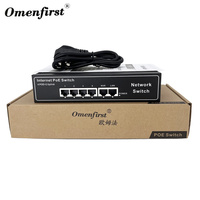 Conmutador POE Gigabit completo de 4 puertos Conmutador de red RJ45 de 6 puertos Ethernet para cámara CCTV 24V 48V Conmutador POE de 10/100/1000Mbps
