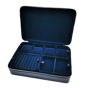 PU business travel jewellery jewelry packaging box watch case with mini jewelry tray salesman
