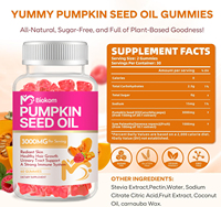 Gomitas de Aceite de Semilla de Calabaza Prensado en Frío de 3000mg con Etiqueta Personalizada, Suplemento con Saw Palmetto para el Crecimiento del Cabello y la Salud de la Piel