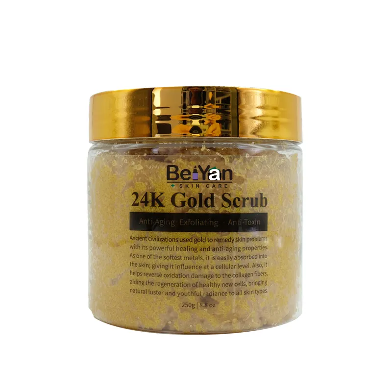 24K Gold Peeling 8,8 Unzen mit Vitamin E für Anti Aging Haut Feuchtigkeitsspendende und Glättung Körper Peeling Peeling