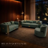 Ensemble de canapés en tissu velours de luxe pour salon d'appartement moderne