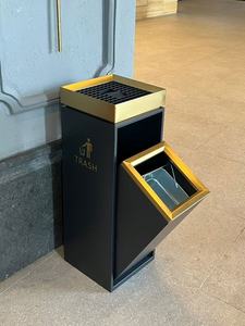 Poubelle à pédale en acier inoxydable avec <span class=keywords><strong>cendrier</strong></span> intégré, design minimaliste pour les couloirs d'hôtel, les espaces commerciaux, durable - Product Image 4