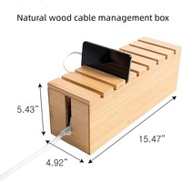 Organisateur de cordon en bois, boîte de gestion de câble personnalisée pour le bureau à domicile