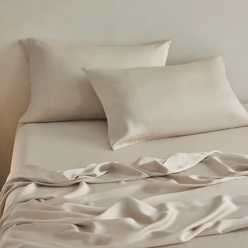 Juego de sábanas de bambú refrescante 100%, sábanas ajustadas con funda de almohada, fabricantes de China, sábanas personalizadas para camas de lujo
