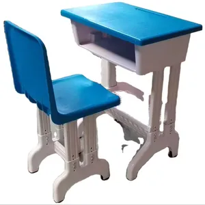 Kursi meja modern kolom ganda tinggi dapat disesuaikan, dengan bangku atas meja yang diperbesar untuk penggunaan di sekolah