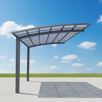 Abri de jardin en alliage d'aluminium avec toit arqué, imperméable, pour voitures, pergola, panneaux de toiture, abri de terrasse, jardin, villa, auvents