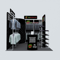 Cabine d'essayage portable en aluminium 10x10 pieds personnalisée pour salon professionnel, étanche, pour affichage publicitaire intérieur avec impression par sublimation