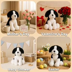Doldurulmuş Hayvan Köpek Peluş Oyuncak Yumuşak Siyah Beyaz Köpek Yavrusu Peluş Sevimli Doldurulmuş Hayvanlar Çocuklar ve Yetişkinler İçin Hediye Özel Evcil Hayvan Üreticisi - Product Image 3