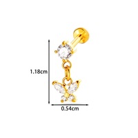 Perhiasan tindik tubuh YW 18G Stainless Steel Flat Back Labret Studs untuk bibir, daith, tragus, helix, rook, tulang rawan, dan tindik telinga.