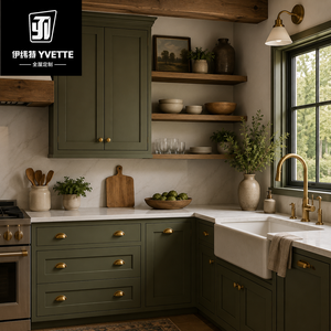 High End Modular <strong>Kitchen</strong> Cabinets Chic Wooden <strong>Cupboards</strong> with Stone Island for Villa Apartment Hotel and Interior Design Projects - Product Image 5