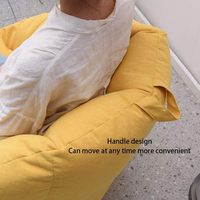 Housse de pouf en forme de citrouille pour usage intérieur, housse de fauteuil paresseux avec poignée supérieure pour adultes et enfants