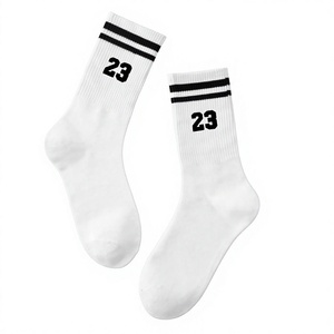 <b>Knee</b> <b>High</b> Basketball Socks Striped Red And Navy Blue Breathable Knitted For Adults Spring Season - Product Image 4