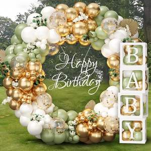 Décorations de douche de bébé pour garçon fille Kit d'arche de ballon vert sauge pour <span class=keywords><strong>anniversaire</strong></span> <span class=keywords><strong>Jungle</strong></span> Safari Dinosaure Party Supplies - Product Image 5