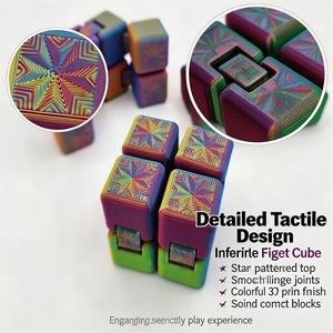 Cubo Fidget Impreso en 3D, Cubo Infinito para Aliviar el Estrés y la Ansiedad, Juguetes Sensoriales para Dedos con TDAH, Regalos Sensoriales Ultra Duraderos - Product Image 4