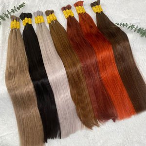 Vente en gros de produits capillaires humains en vrac cheveux indiens vierges non traités en vrac 100 extensions de cheveux humains droits naturels européens en vrac - Product Image 1