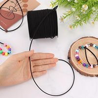 Cordon plat en suède noir de 2,6 mm x 110 yards, doux, rond, haute ténacité, pour la fabrication de bijoux, bracelets, colliers, perlage, bricolage