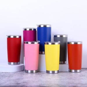 Powder Coated Laser Engraving 20Oz Skinny Stainless Steel <b>Double</b> <b>Wall</b> Insulated Metal Thermal Coffee 20 oz Tumbler Cup - Product Image 1