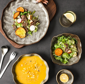 Ensemble de vaisselle en céramique moderne et écologique, conçu sur mesure, 16/18/20/24/48/80 pièces, assiettes pour restaurants, mariages, hôtels - Product Image 2