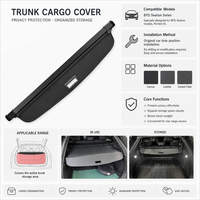 Cache-bagages rétractable de luxe pour coffre BYD Sealion 7/6 – Pare-soleil arrière, étagère de rangement, protection de la vie privée – Installation sans outil ni perçage