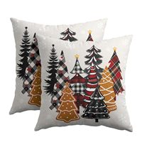 Frohe Weihnachten Quadratischer Kissenbezug 45x45cm Digitaldruck Waschbar Polyester-Mischgewebe Reißverschluss Sofa-Dekoration