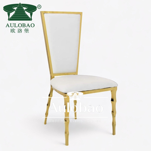Chaise de mariage haut de gamme en acier inoxydable doré pour mariés, idéale pour hôtels et événements extérieurs - Product Image 4