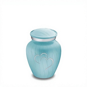 Small Capacity Cremation Urn with Silver Heart Design Adult Ashes Keepsake <b>Memorial</b> Urn Customizable Metal Token & Ashes Urns - Product Image 1