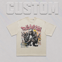 Camiseta personalizada de manga corta con estampado directo, estilo americano, 315g, 100% algodón, corte holgado para hombre.