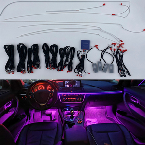 6 En 1 RGB LED AtmosphèRe Voiture LumièRe IntéRieure LumièRe