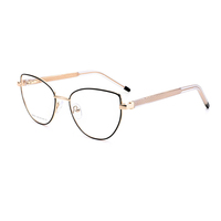 Montures de lunettes optiques classiques légères en métal, style œil de chat, pour lunettes de lecture