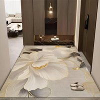 Crystal Velvet Gold Floral Area Rugs Printed Carpet Floor Mat for Living Room Bedroom Entryway Home Decor Wholesale Supplier B2B