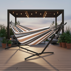 <span class=keywords><strong>Hamac</strong></span> en acier avec support détachable, comprend un sac de transport portable, adapté pour le <span class=keywords><strong>camping</strong></span> en plein air, la cour, le patio - Product Image 1