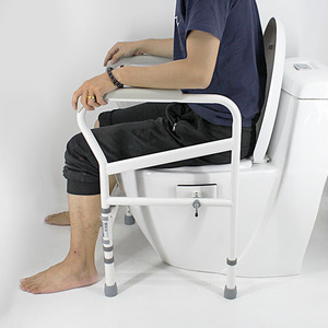Accoudoir de toilette pliable Anti-renversement toilette antidérapant tampon compressif 3 niveaux hauteur réglable sans entrave fournitures pour personnes âgées - Product Image 2