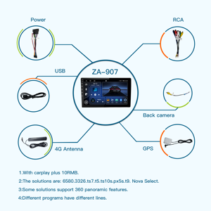 Reproductor Multimedia portátil de <span class=keywords><strong>DVD</strong></span> para <span class=keywords><strong>coche</strong></span> Full HD 1080p de 9-10 pulgadas con amplificador GPS DSP Funciones RGB Pantalla táctil habilitada para BT - Product Image 4