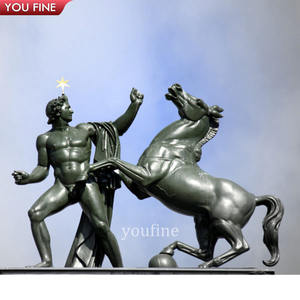 Sculpture de Statue de soldat et cheval en Bronze Antique grandeur nature de ferme en plein air - Product Image 2