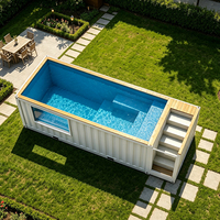 Piscine préfabriquée en conteneur maritime de 20 pieds, personnalisée avec fenêtre en acrylique pour la cour de villa