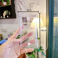 Bolsa transparente de PVC cuadrada para muñecas, llavero, estuche para auriculares, bolsa de almacenamiento para brillo labial, monedero, cartera, mochila