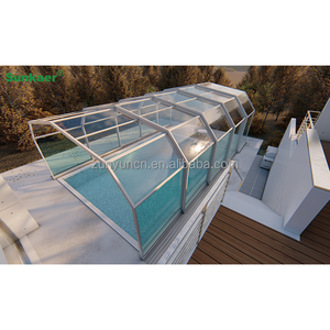 OEM/ODM احترافية مخصصة قابلة للطي تصميم جديد لغطاء الشمس في الهواء الطلق حاويات حمام سباحة قابلة للسير مظلة سقف حمام السباحة - Product Image 1