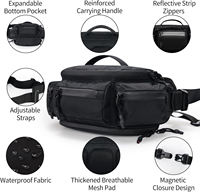Nouveau sac de poitrine sportif fonctionnel en nylon uni pour homme, grande capacité, sac à dos imperméable, sac bandoulière multifonctionnel