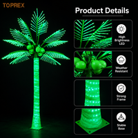 Palmera Artificial Iluminada Toprex para Exteriores, Árbol LED con Luces RGB que Cambian de Color, Palmera de Coco Artificial Iluminada de 10 Pies