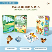 Série de boîtes en métal magnétiques portables EPT pour jeux de déguisement, avec animaux, dinosaures et filles à la mode, ensemble de jeu de voyage pour enfants pour jeux de rôle