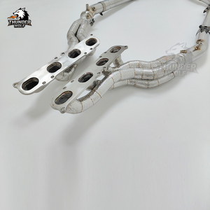 Nouveaux collecteurs d'échappement à flux libre <span class=keywords><strong>Hetu</strong></span> pour Mercedes-Benz C63 AMG W204 6.2L V8, longs tubes, downpipe, tuyau droit - Product Image 5