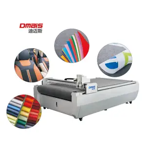 cnc Automatic artificial PU leather Car interior Muti-lay fabric Cutting machine with pneumatic knife punching circular knife