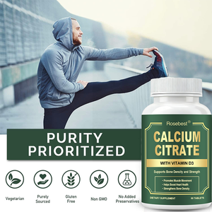 Rosebest Grosir OEM Label Pribadi Suplemen Vitamin dan Mineral Kalsium Vitamin D3 Tablet Suplemen Diet dalam Kemasan Besar - Product Image 3