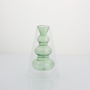 Vaso <span class=keywords><strong>in</strong></span> <span class=keywords><strong>Vetro</strong></span> <span class=keywords><strong>Colorato</strong></span> a Doppia Parete, Vaso Trasparente per <span class=keywords><strong>Centrotavola</strong></span> - Product Image 6
