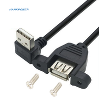 90-Grad-USB2.0-Stecker auf -Buchse mit Schraubbefestigung USB-A-Verlängerungskabel