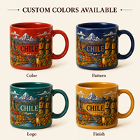 Souvenirs du Chili : Tasse à café en céramique avec motif de ville coloré et paysage emblématique – Tasses en céramique personnalisées OEM ODM en gros