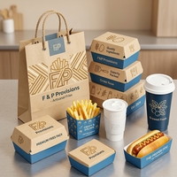 Sac de transport en papier compostable personnalisé de marque premium pour la livraison de repas à emporter et la restauration