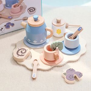 Juego de Té de Madera Premium Princess Time, Accesorios de Cocina, Juguetes para Fiestas, Juego de Imitación de Comida para Niñas Pequeñas - Product Image 1